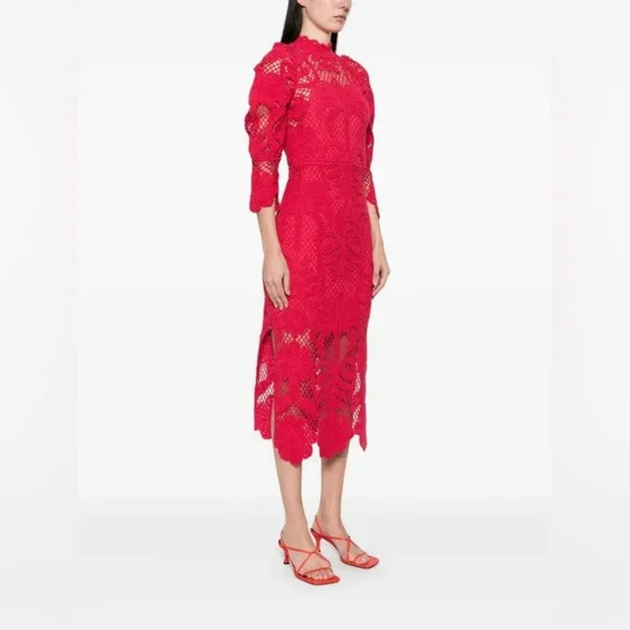 FARM Rio Scarlet Long Sleeve Lace Dress - Picture 4 of 13